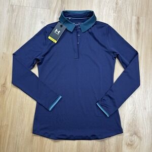 NEW Womens Size XS Under Armour UA Zinger Long Sleeve Golf UPF 50+ Polo Shirt